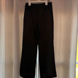 Faux leather wide leg pant.